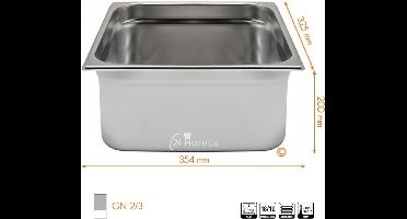 HENDI Container GN 2/3, Profi Line, GN 2/3, 18L, (H)200mm Container GN 2/3