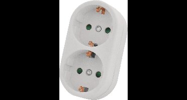 Valueline Doorvoerstekker - 2 contacten (verticaal) / wit