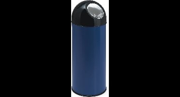 V-part - Afvalbak met pushdeksel 55 ltr - Steel Plastic - blauw, zwart