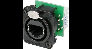 Neutrik NE8FDV-YK-B RJ45-dataconnector etherCon D-serie NE8FDV-YK-B Bus, recht NE8FDV-YK-B Aantal polen: 8P8C Zwart 1 s