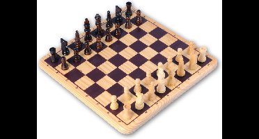 Schaakspel compleet– Schaakstukken No.3 van Gepolijst Palmhout – Inclusief Bord 29 x 29 cm – Stabiliteit & Luxe Spelervaring - Engelhart Games