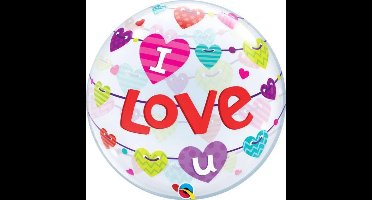 Qualatex - Folieballon - Bubbles - I love u - Zonder vulling - 56cm