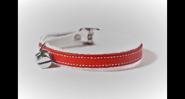 Kattenhalsbandje- leer- rood-Animal King