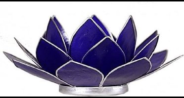 Lotus sfeerlicht indigo 6e chakra zilverrand (Ø 13.5 cm)