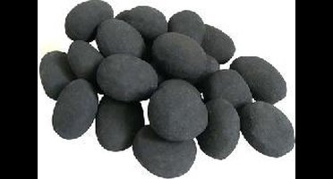 24 delige set -  keramiek - Keramisch - stenen -Zwart - Sfeerhaard -gashaard