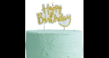 Happy Birthday kaars goud