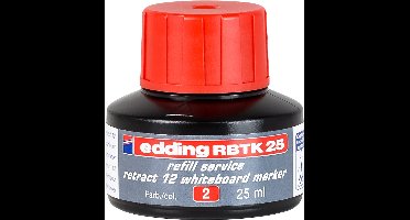 edding RBTK 25 (25 ml) navulinkt voor boardmarkers o.a. e-12 - kleur; rood - potje