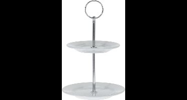Porseleinen etagere 2-laags 13 cm - Serveerplateaus/etageres van porselein