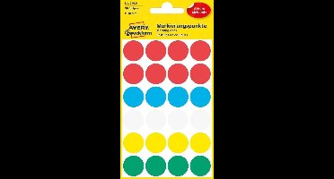 Huismerk Avery 3089 Ronde Etiket 18mm Assorti