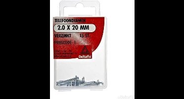 Deltafix telefoonduimen 2 x 20 mm - verzinkt - 15 stuks