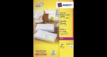 Huismerk Avery LR7163-100 Laserpinter Etiket 99.1x38.1mm Wit