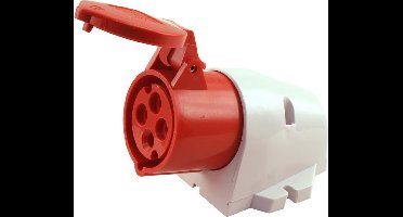ABL CEE WCD 16A - 4 polige bus - kunststof - IP44 - rood - 400V 16A