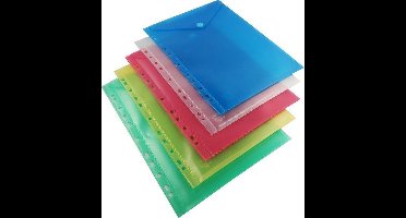 EXXO-HFP #35400 - A4 Ringband Documententas - Top Open - Assorti kleuren - 150 stuks (15 pakken @ 10 stuks)