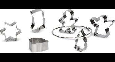 Patisse uitsteekvormen set rvs - met ring - 6 delig