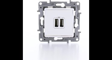 Legrand NILOÉ dubbele inbouw USB lader - wit
