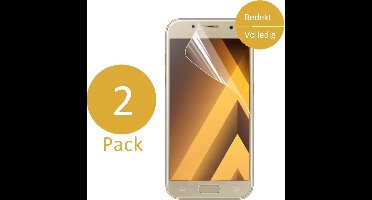 2x Screenprotector geschikt voor Samsung Galaxy A7 (2017) - Glas PET Folie Screenprotector Transparant 0.2mm 9H (Full Screen Protector)