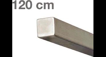 RVS Vierkante Trapleuning 120 cm - Zonder houders
