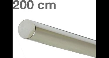 RVS Gepolijst Trapleuning 200 cm - Zonder houders