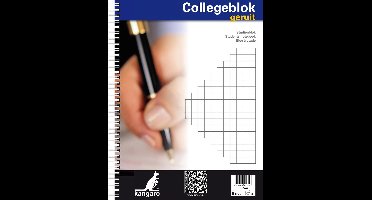 Kangaro collegeblok - A4 - ruit - 60 grams - spiraal - 23-gaats - 5 stuks - K-5574-5