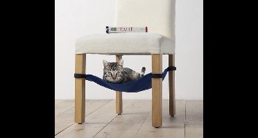 Kattenhangmat -hangmat - kat voor onder de stoel -  blauw