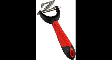 Flamingo - Klittenkam Rond Blad - Rood - S - 3.5 x 12.5 x 24 cm