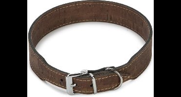 Beeztees leren halsband Cork. Bruin. 60 cm x 35 mm.