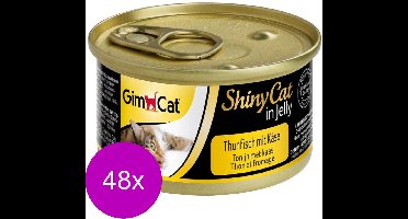 Gimcat Shinycat - In Jelly 70 g - Kattenvoer - 48 x Tonijn&Kaas
