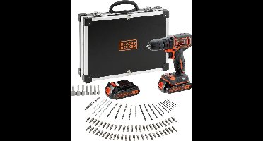 BLACK+DECKER 18V schroefboormachine kit met accessoires flightcase - BDCDC18BAFC-QW