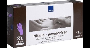Abena - Handschoenen Nitril Poedervrij Paars 100 stuks - XL