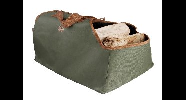 Esschert Design - Haardbloktas - Haardvuur accessoires - Textiel - Groen