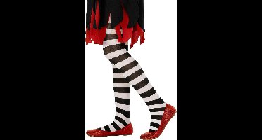 Panty wit zwart gestreept kind