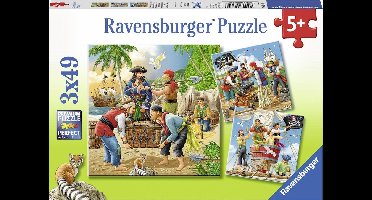 Ravensburger puzzel Avonturen op zee - Drie puzzels van 49 stukjes - kinderpuzzel