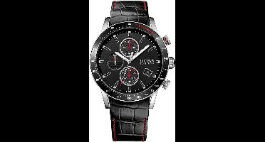 Hugo Boss HB1513390 Horloge - Leer - Zwart - Ø44 mm