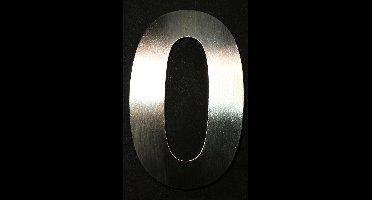 Inox huisnummer 7cm - cijfer 0