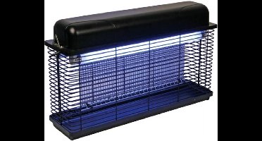 Perel Elektrische insectenverdelger, insectenlamp UV, UV lamp, muggenlamp, vliegenval, anti muggen anti vliegen anti wespen, spanningsrooster 3000 V, 100 m², uitneembare opvangbak, zwart