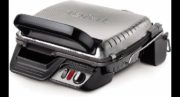 Tefal Ultra Compact 600 Comfort GC3060 Contactgrill - Barbecuestand - Regelbare temperatuur - Uitneembare Anti-aanbakplaten - Vet opvangbak - Verticaal opbergen - 2000W - RVS