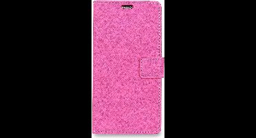 Shop4 - Geschikt voor Samsung Galaxy A5 (2018) Hoesje - Wallet Case Cross Grain Roze