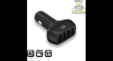 Ewent - 4-Poorts Usb Autolader 9.6 A (48 W)