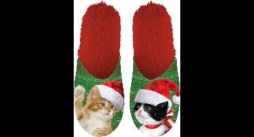 Plenty Gifts Pantoffels Xmas Cat - Maat 38-41 - Synthetisch materiaal