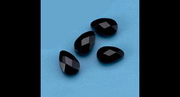 Facet Geslepen Kralen Zwart, 10x15mm, 5 stuks