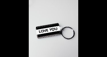 Paper Dreams Sleutelhanger Love You 13,5 X 4,5 Cm Zwart/wit