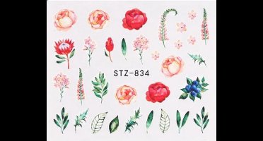 Hiden | Nagelstickers Bloemen  - Nail Art - Decoraties - Water transfer Nagelstickers - Beauty & Make-up | 29 stickers