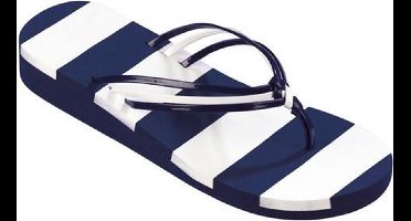 BECO Teenslippers - Dames - Blauw/wit - Maat 42