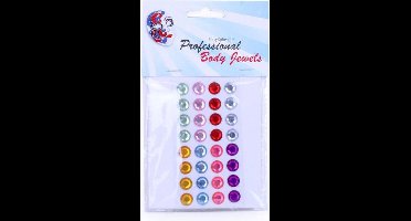 Decoratiestickers 32 rondje 10 mm ass kleuren op kaart