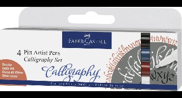Faber-Castell kalligrafie pen - tekenstift - Pitt Artist Pen - kalligrafieset - 4-delig - FC-167504