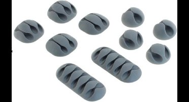 10 stuks zelfklevende kabelhouder kabelklemmen - grijs