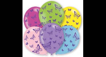 Amscan Ballonnen Butterflies 27,5 Cm 6 Stuks