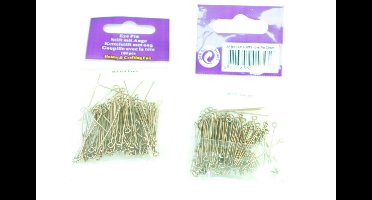 2x100 stuks, Kettelstiften Met Oog, Antiek Koper 32 mm (totaal dus 200 stuks)