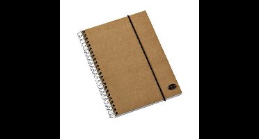 Notiteboek Kraft A5 bruin met spiraal en elastiek