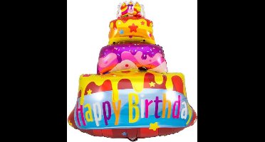 Folat - Folieballon Happy Birthday Taart - 67x73 cm